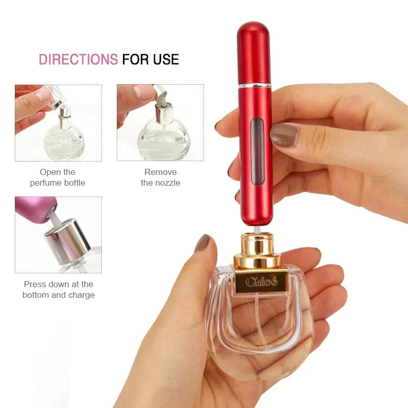 Portable Perfume Travel Refillable Bottle, Pocket Purse Perfume