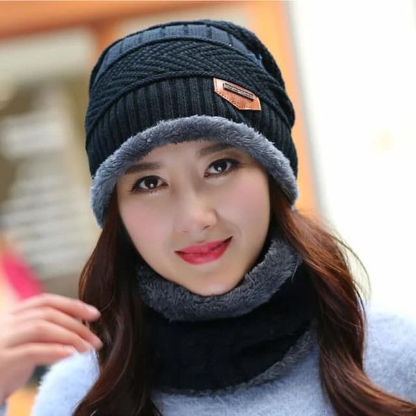 men women wool scarf caps balaclava mask bonnet knitted hat• winter beanie hat