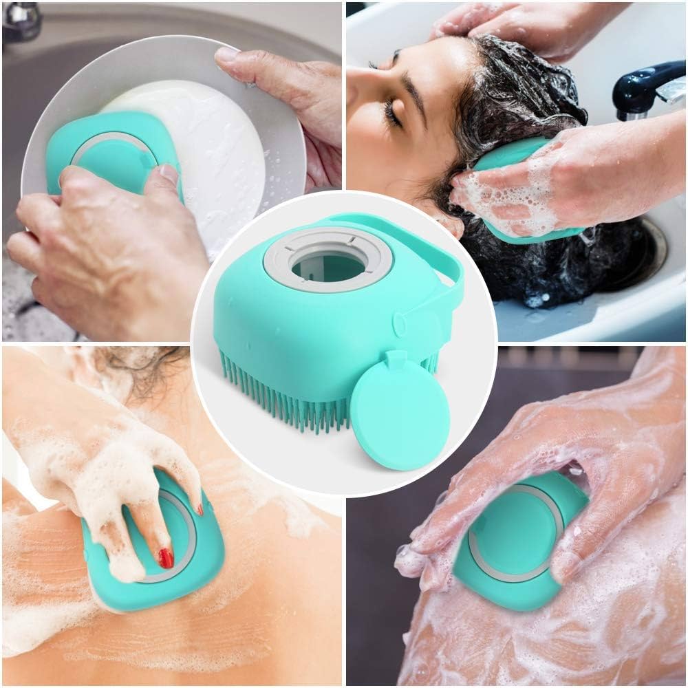 Silicone Bath Body Brush, Exfoliating Body Scrub Brush with Soap Dispenser