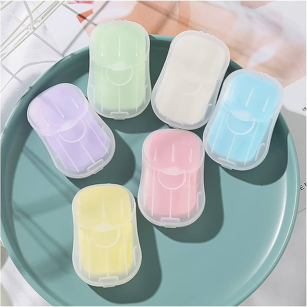 Mini Portable Travel Soap Paper Sheets Disposable Hand Washing Bath Scented Paper Soap for Outdoor Camping Hiking (Pack of 5)