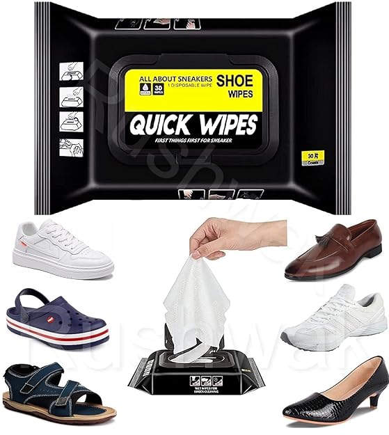 Shoe Wipes Quickly Remove Dirt & Stains - These Disposable Shoe Cleaning Wipes Can Be Used On Footwear (1Pack of 80pcs)