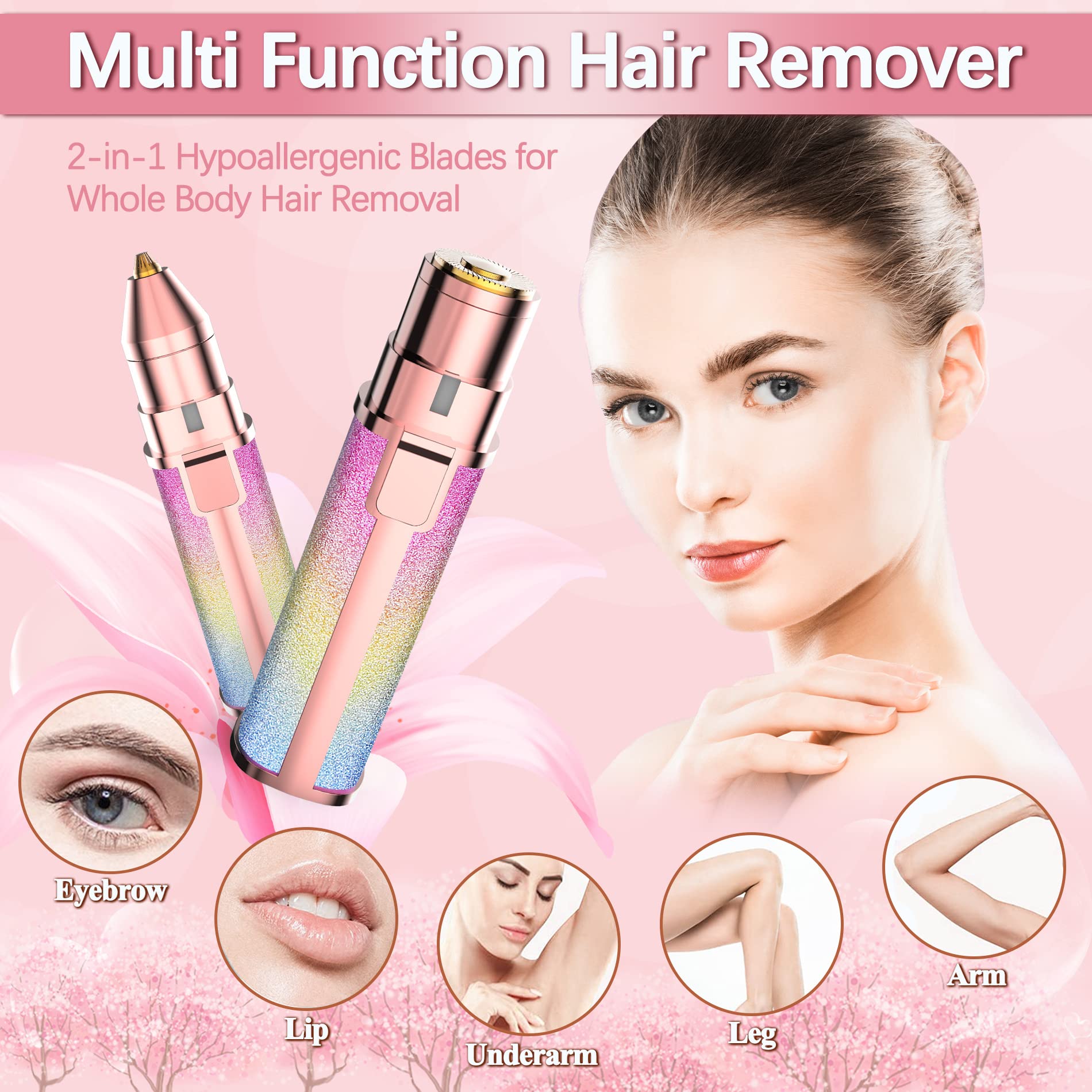 A Portable 2 In 1 Flawless Eyebrow Remover Pain less Hair Remover epilator for women Face, Lips, Nose Hair Trimmer for Men & Women