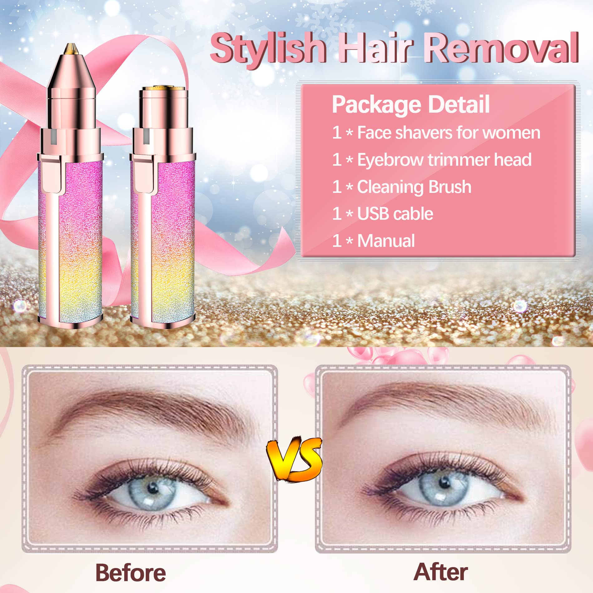 A Portable 2 In 1 Flawless Eyebrow Remover Pain less Hair Remover epilator for women Face, Lips, Nose Hair Trimmer for Men & Women