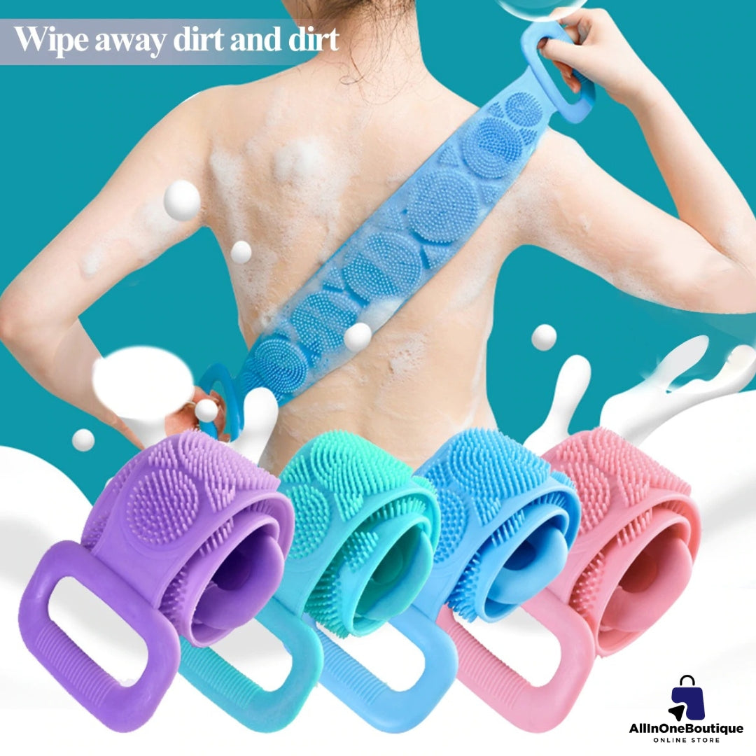 Silicone Bath Belt– Extra Long-Double-Sided Bath Scrub, Back Washer for Shower Men & Women - Back Exfoliator