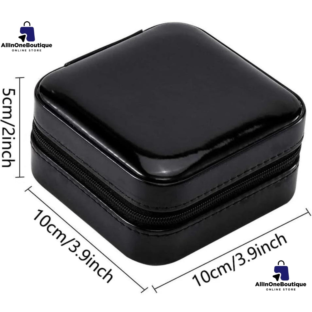 Jewellery Organiser Leather Zipper Portable Storage Box Case with Dividers Container for Rings, Earrings, Necklace Home Organizer