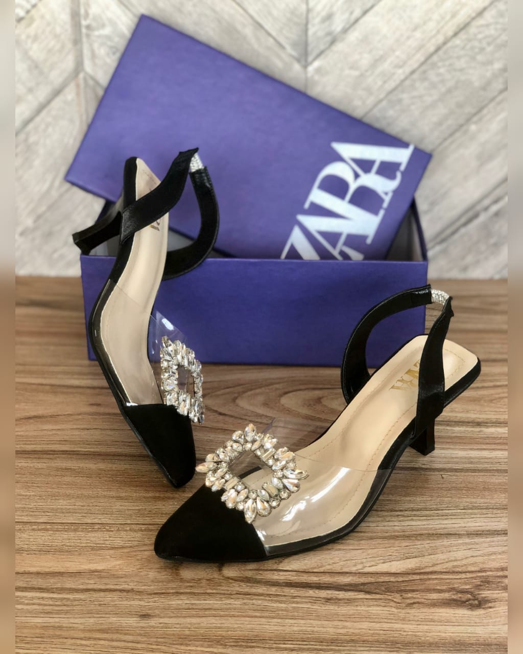 Zara transparent kitten heel