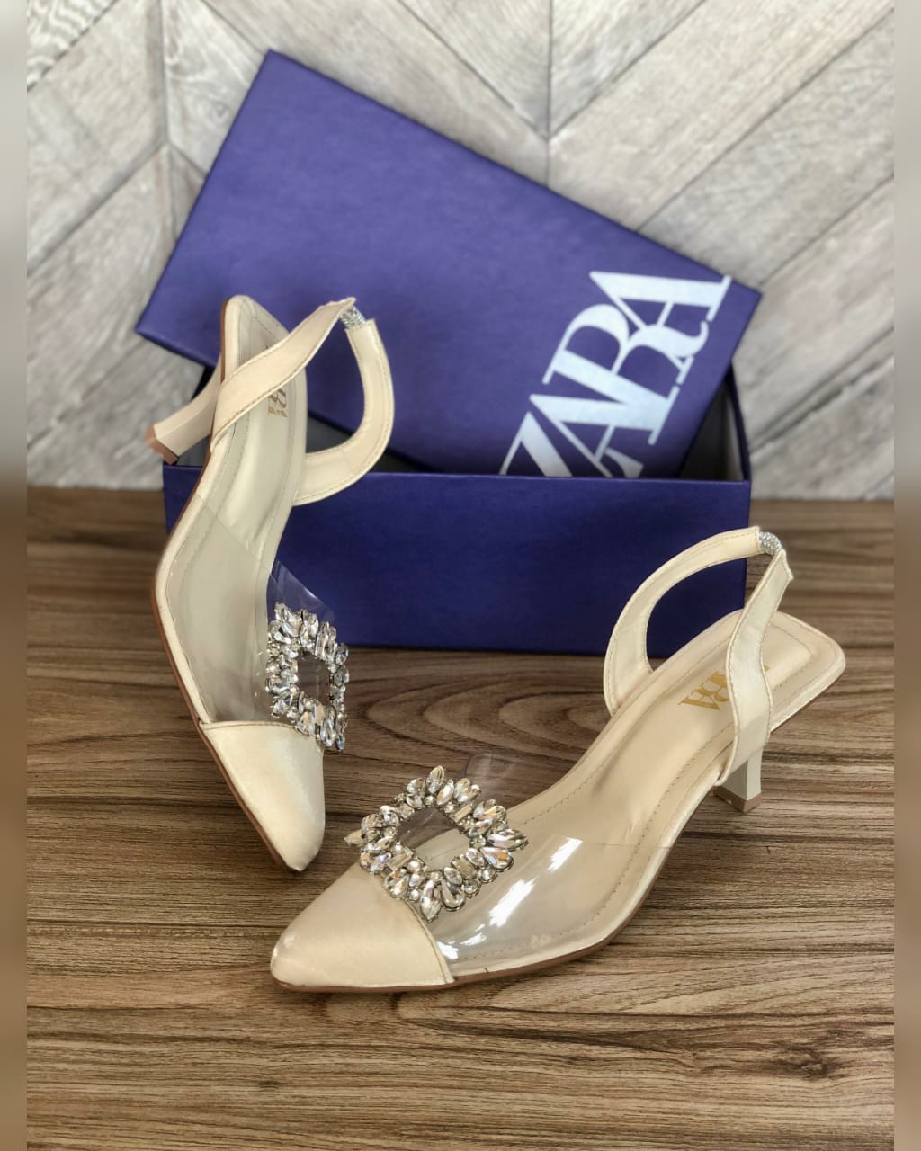 Zara transparent kitten heel