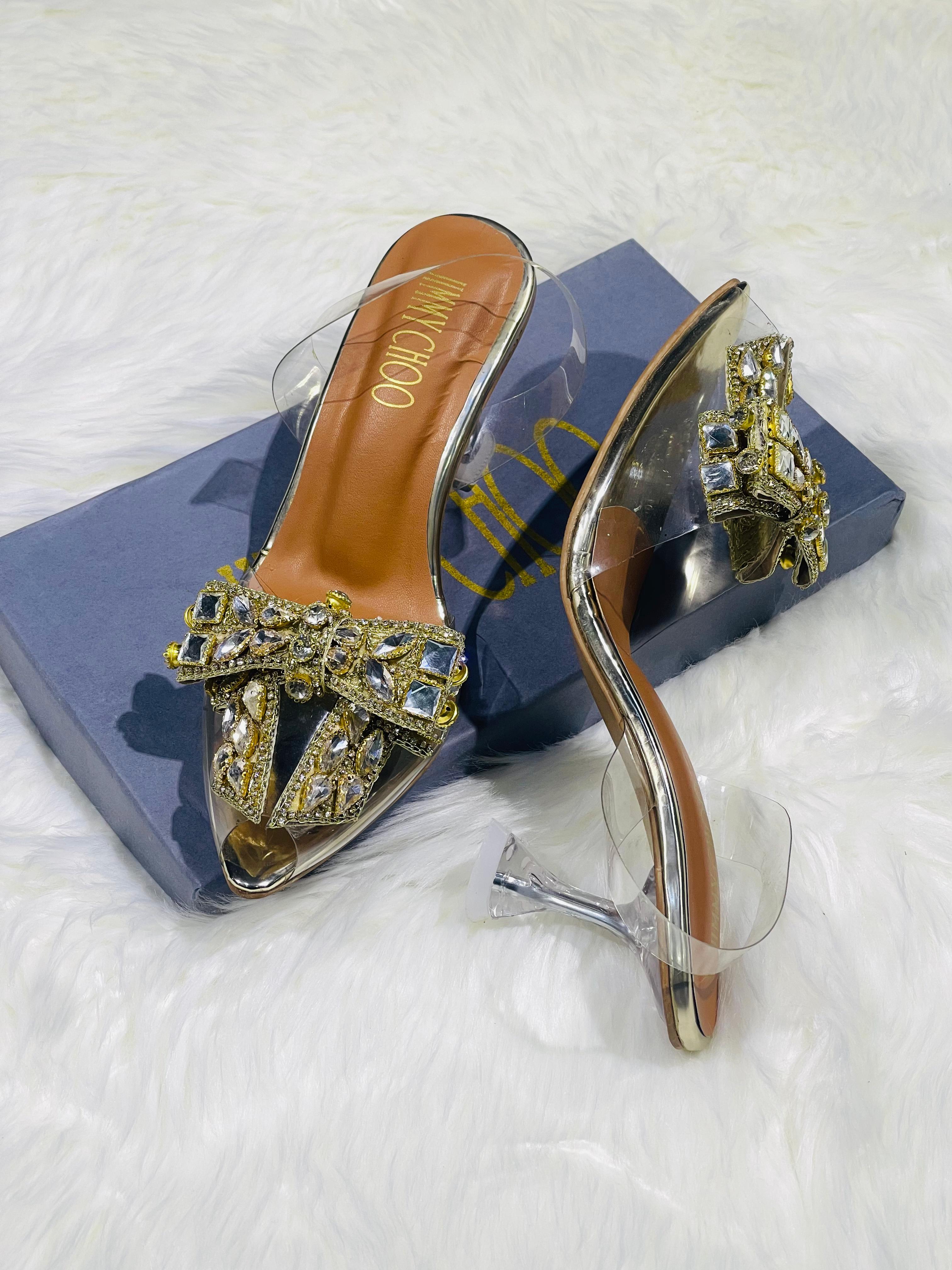 JIMMY EMBROIDERED BOW HEELS